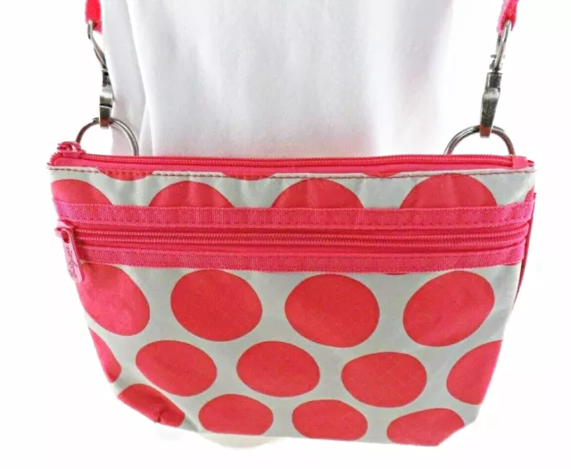 Thirty-One Women Girl's Cross-Body-Strap Bag Purse Coral Mod-Dot Pink NWoT  8x10”