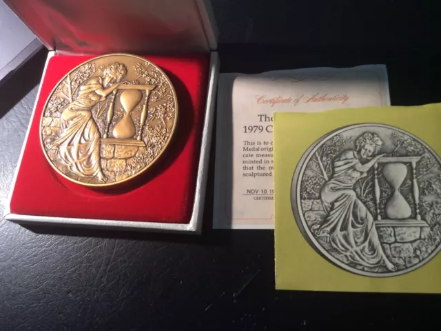 Franklin Mint: 1979 Calendar/Art Medal by Donald Everhart II Bronze (Nov22-80) Franklin Mint: 1979 Calendar/Art Medal by Donald Everhart II Bronze (Nov22-80)