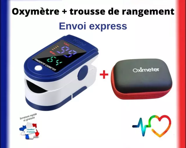 Oxymetre De Pouls Saturometre Doigt Frequence Cardiaque + Saturation En Oxygene