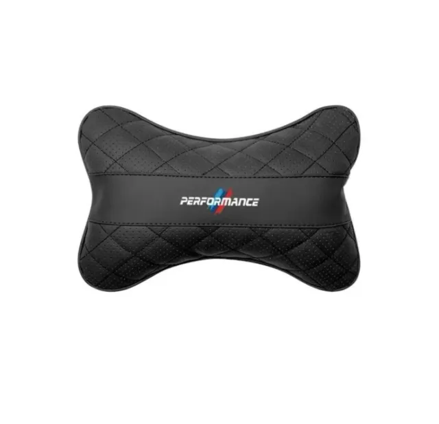 BMW M PERFORMANCE Car Headrest Neck Support Pillow Pair Leather Feel Comfortable