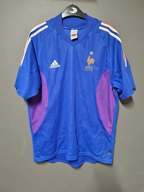France National Team 2002/2004 Home Football Shirt Adidas Vintage Jersey Size L