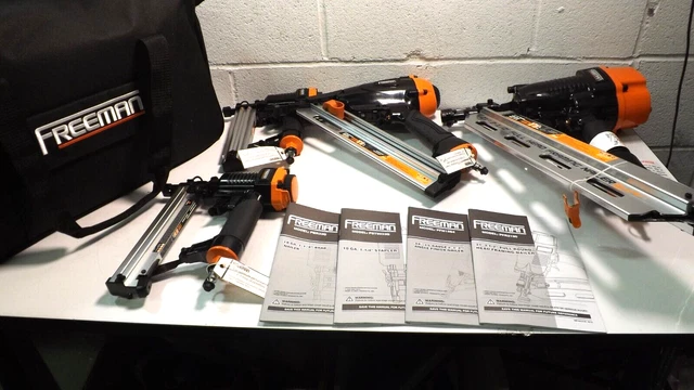 Freeman Finishing Nailer and Stapler Kit And Framing With Bag Cordless 4pc Set