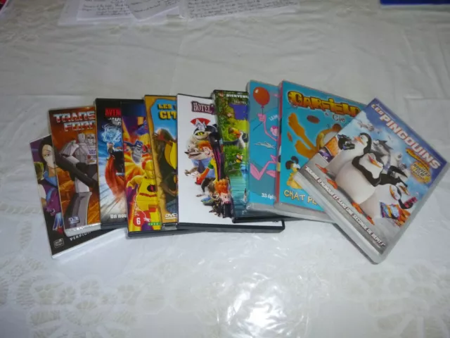 Lot 10 dvd (Garfield, Panthère Rose, Rio 2, Lego Flash, Avengers, etc) neufs
