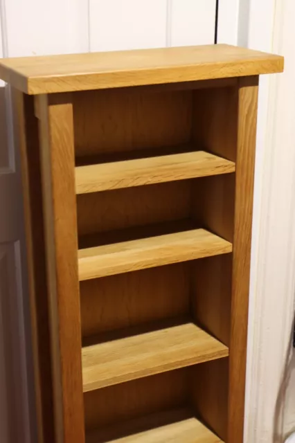 Solid Oak Bookcase Book Case Furniture Land 5 Shelves W 42 Cm, H 120 Cm D 19 Cm.