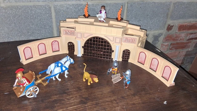 PLAYMOBIL 5837 HISTORIA Romana/Gladiador Arena Con Carro Usado