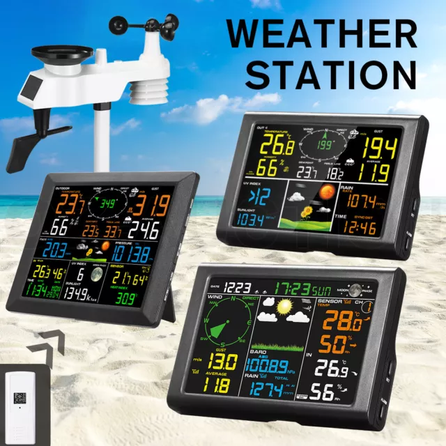 WIFI Wireless Weather Station Forecast Outdoor Indoor Temperature Solar Powered