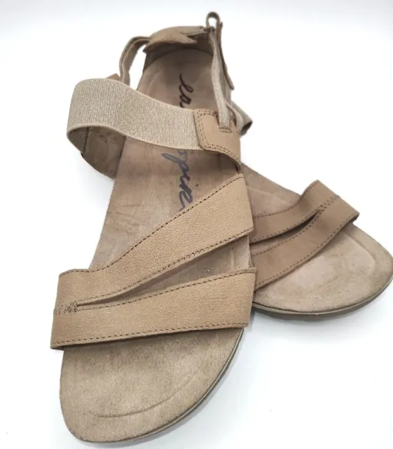 Easy Spirit Sandals Leather Sling Back Strappy Mesaa Tan Beige Womens 10