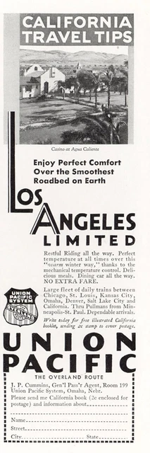 1932 Union Pacific Railway: Los Angeles Limited Vintage Print Ad