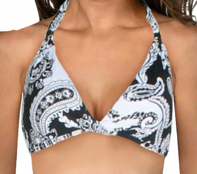 LAUREN RALPH LAUREN Women's Paisley Print Twist-Front Bikini Top Size 6