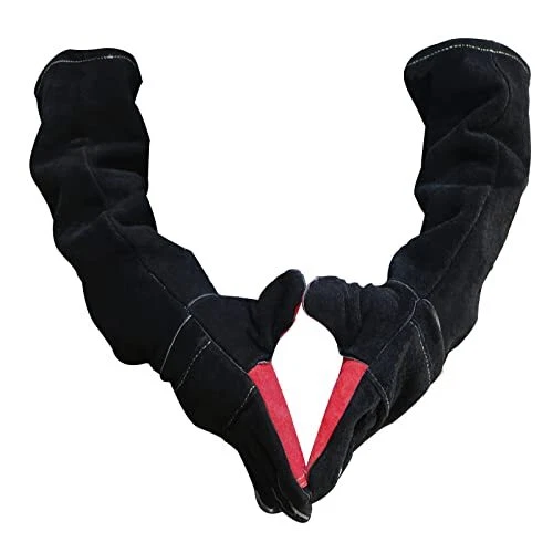 23.6 Inches 662℉ Leather Heat/Fire Resistant Welding Gloves,bite proof Animal