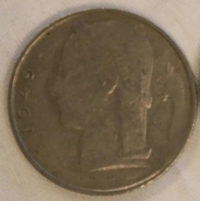 1964 Belgium 5 Frank Coin (a1-47f)