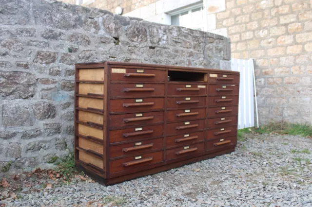 (🚚 Livraison) Meuble de métier comptoir à tiroirs ancien vintage meuble d'école 2