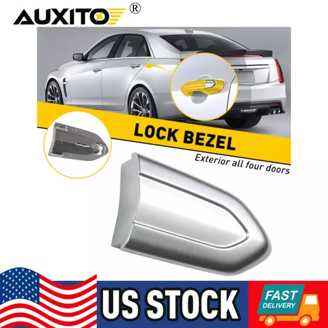 For Cadillac ATS CTS CT6 XTS Drivers Door Lock Cylinder Cover Cap primed chrome