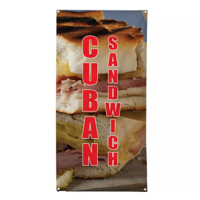 Vertical Vinyl Banner Multiple Sizes Cuban Sandwich Food and Drink Outdoor