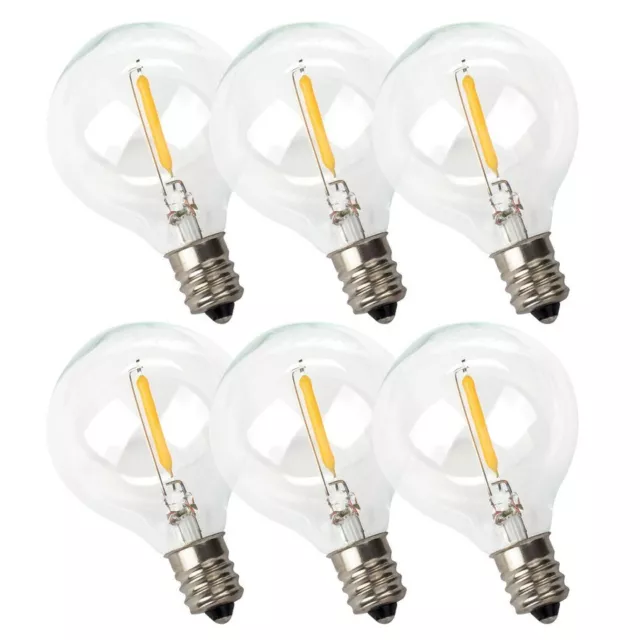 E12 G40 String Licht LED Glühbirnen - warmweiß - 6er-Pack