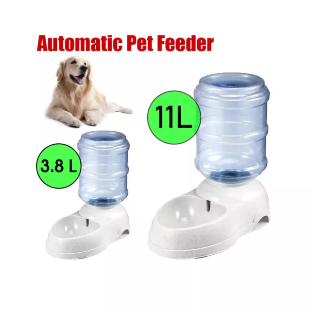 3.8/11L Automatic Pet Dog Cat Feeder Bowl Bottle Dispenser Plastic Large AU 2