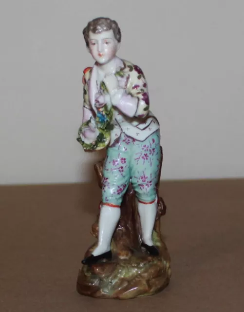 Antique Triebner Ens & Eckert Volkstedt Porcelain Figurine Man with Flowers 4.4"