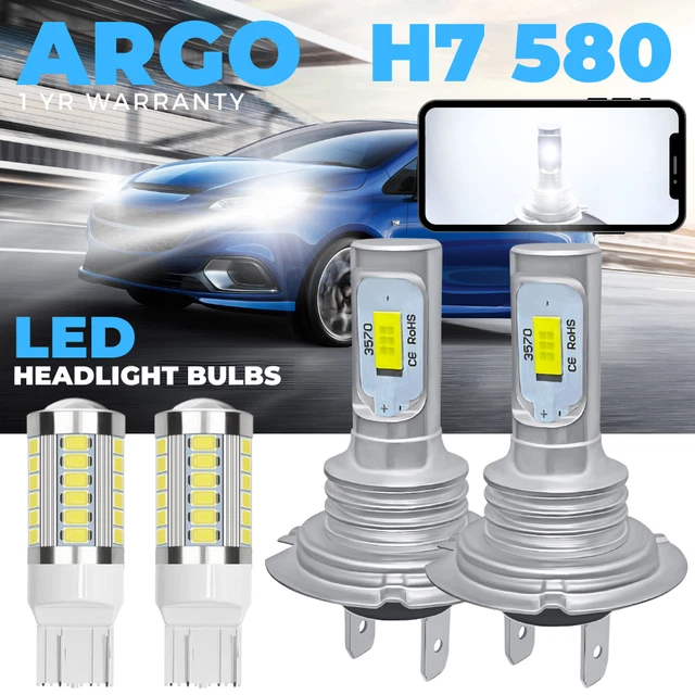MOVOTOR Phare Avant Moto LED 7 Pouces Avec Support - Feux De Croisement, DRL Blanc Et Fond Jaune Pour Harley Yamaha Triumph Cafe Racer