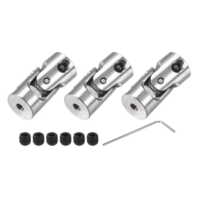 3pcs Rotating Cross Joint Shaft Clutch 2mm to 2mm Internal Length L18 x D8