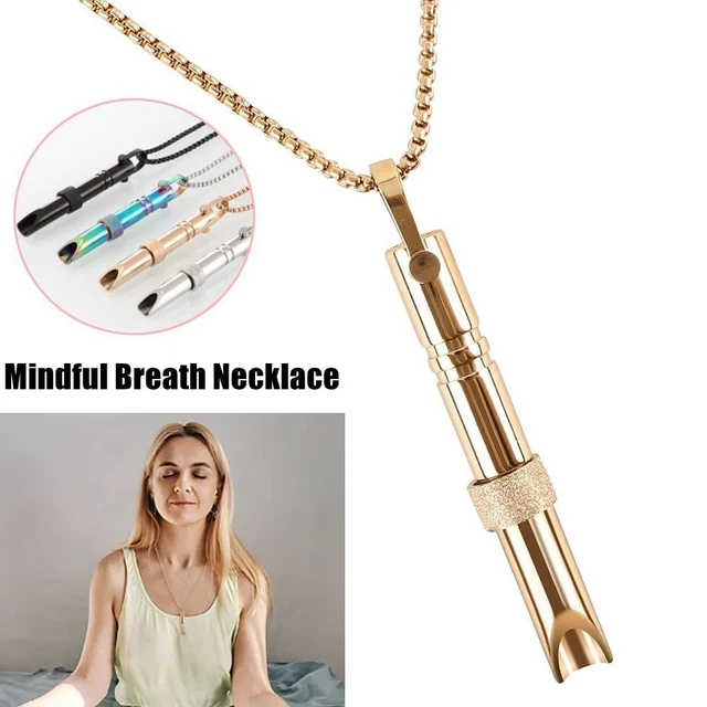 ZERONE Collier De Respiration Collier Respiratoire Réduisant Le Stress En Forme De Sifflet