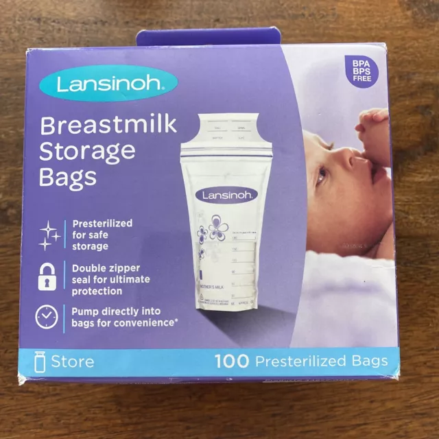 Lansinoh Breastmilk Breast Pump Storage Bags 100 Count