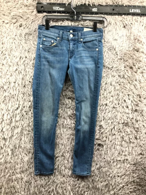 Rag & Bone Skinny Jeans Size 24 Womens Low Rise Medium Wash Blue Denim