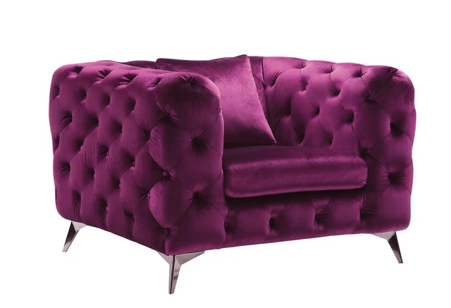 Acme Chair With Purple Fabric Finish 54907