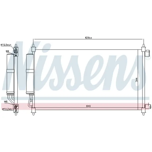 Condensador Del Aire Acondicionado Con Secadora Nissens para Nissan NV200 Evalia