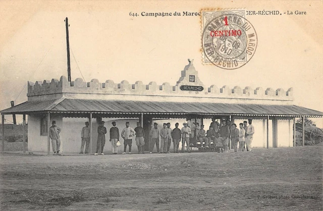 Cpa Maroc Ber Rechid La Gare