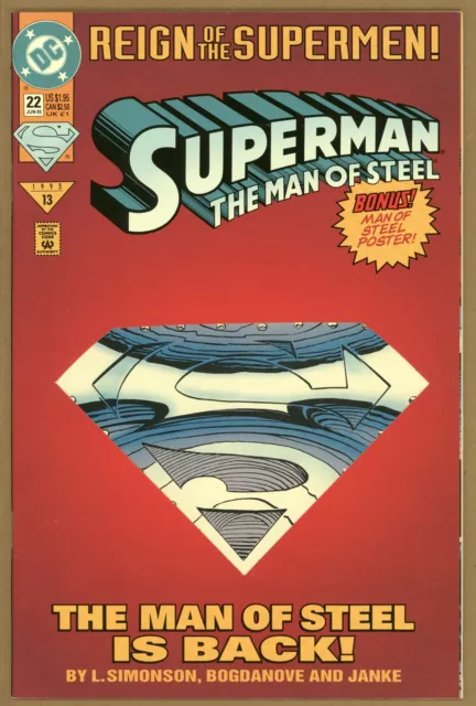 Superman Man of Steel 22 (1991 DC Comics) Die-Cut Collectors Edition VF/NM