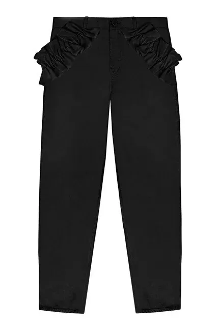 J BRAND By Simone Rocha Womens Jeans Ruffle Black Straight Size 25 SR9020T142