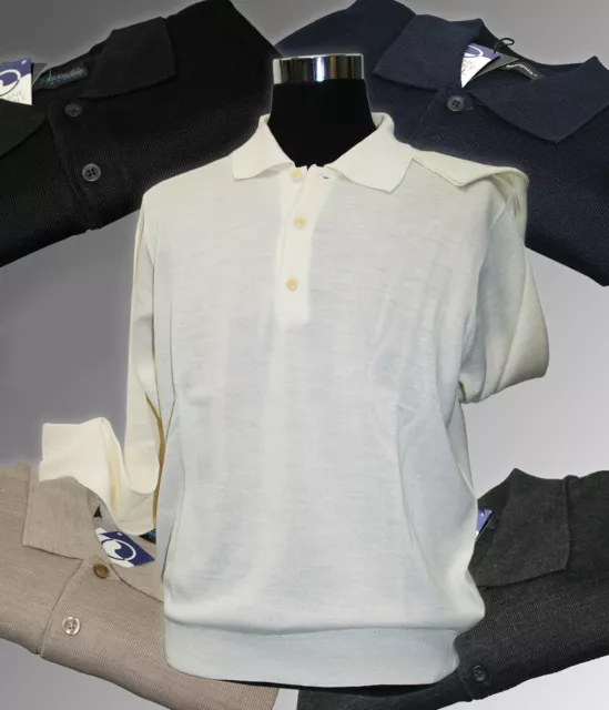 Il Granchio Maglia Uomo Polo Con Bottoni Sotto Giacca Misto Lana Vergine