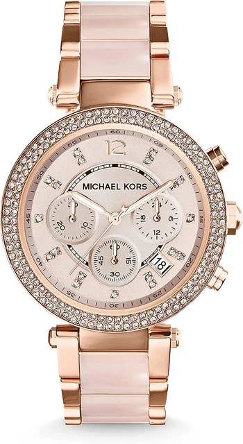 Michael Kors Parker Stainless Steel Watch with Glitz Accents