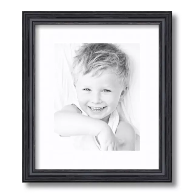 ArtToFrames Matted 12x14 Black Picture Frame with 2" Mat, 8x10 Opening 4083
