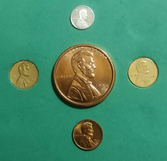 5 pc Lincoln Head Cent Collection 1909 S VDB Nice Mixed Lot of BU Coins See Desc