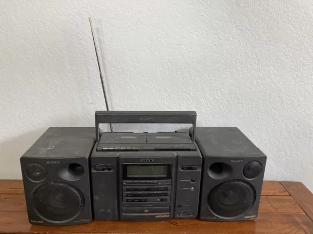 Sony CFD-758 CD / Cassette Player AM FM Radio Boombox System *READ DESCRIPTION*