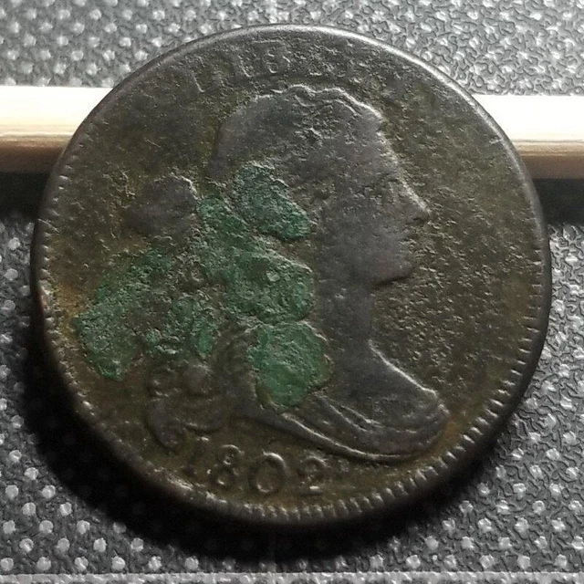 1802 U.S. Draped Bust Liberty Large Copper Cent Early American penny 1c coin USA