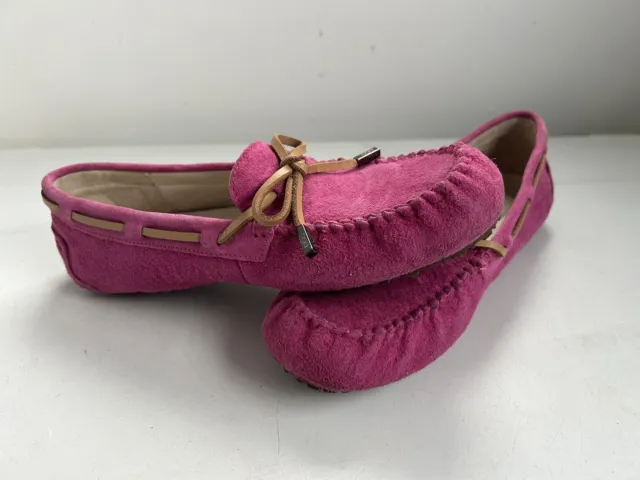 UGG Ozlana Aven Lace Moccasin Pink Women Loafers Size UK 7