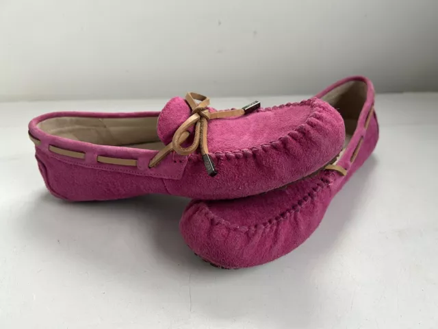 UGG Ozlana Aven Lace Moccasin Pink Women Loafers Size UK 7