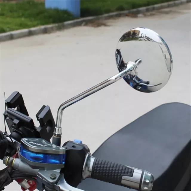 Chrome Universal M10 Motorcycle Mirror Bike/Motorbike Rear View/Side Pair Moped 3