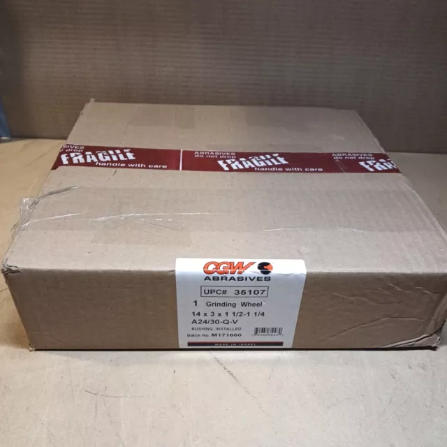 A24/30-Q-V  CWG Abrasives Grinding Wheel, 14x3x1.5-11/4, T1,