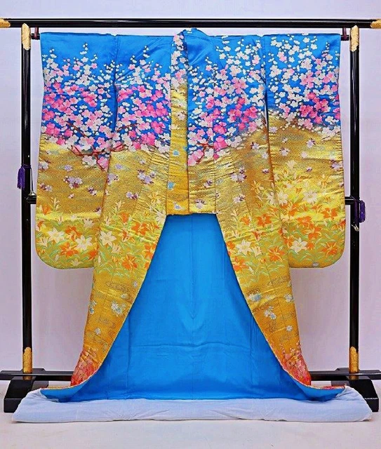 Japanese Kimono Uchikake Wedding Pure Silk  japan 887 3