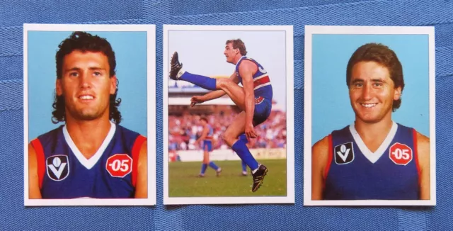 1990 Scanlens VFL Stickers:  FOOTSCRAY (Bulldogs) x 3