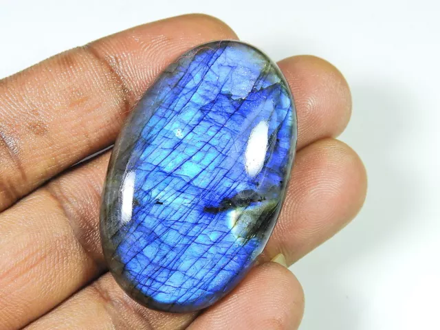 104Cts. Labradorite bleu paon ovale cabochon pierre précieuse naturelle... 2