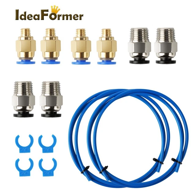 Upgrade Kit 1.75mm Bowden PTFE Tubing With PC4-M6&PC4-M10 Pneumatic Fittings