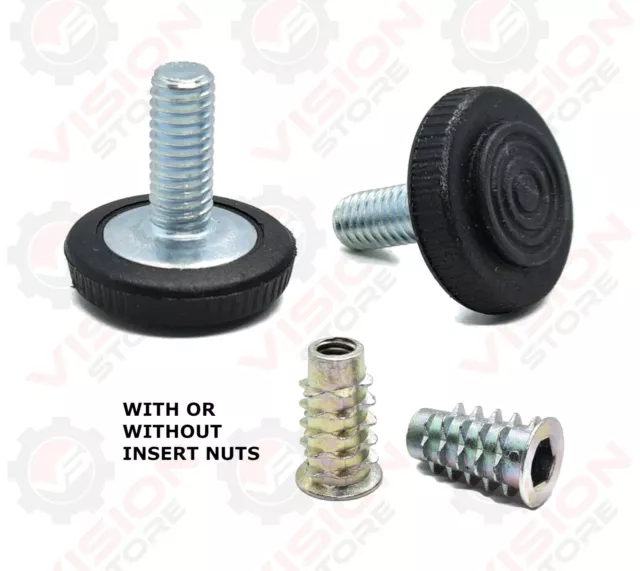 Adjustable Furniture Feet M6 - M10 Screws Leveling Foot With Without Insert Nuts