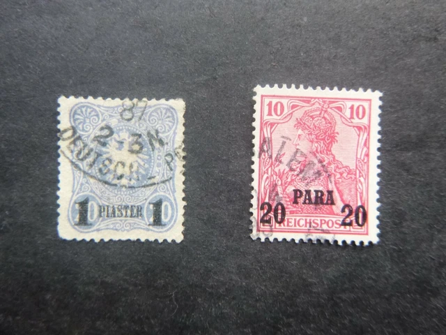 Deutsche Post in der Türkei 1884 MiNr.: 3 und 13II gestempelt