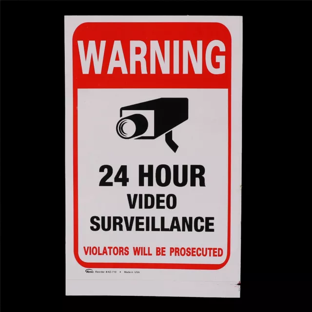 5pcs 24H CCTV Video Camera System Security Warning Sign Sticker High Qua_tu