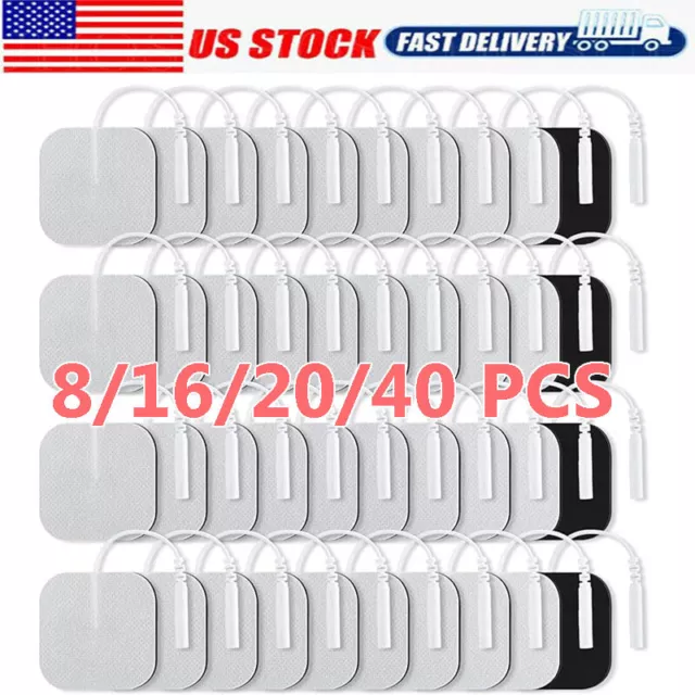 40 Replacement Tens Electrode Pads EMS for Units 7000 3000 2x2 Muscle  Stimulator