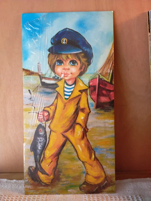 Tableau Vintage Les Petits Poulbots - Enfants De Montmartre - Cadre Bois 27x21,7 Cm - Occasion
